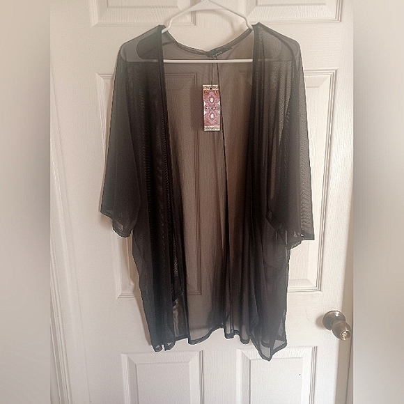 Sheer Mesh Kimono Cover Up - Picture 7 of 12